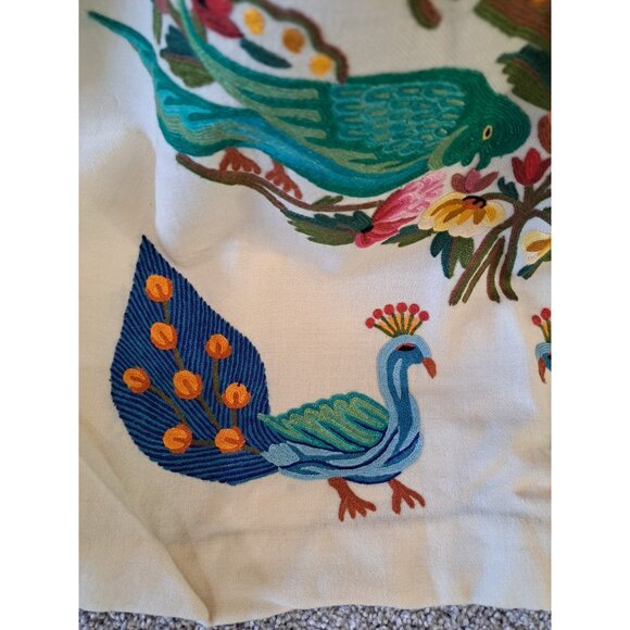 Heavily Embroidered Women's S Maxi Kaftan Dress Multicolor Peacock Bird Floral - Picture 4 of 12